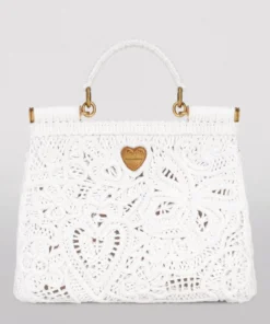 Dolce & Gabbana Small Cordonetto Lace Sicily Bag 80001-WHITE Top Handle Bags -Dolce & Gabbana online Store dolce gabbana small cordonetto lace sicily bag 16984260 33818065 1000