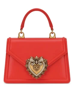 Dolce & Gabbana online Store 34 Dolce & Gabbana Small Leather Devotion Shoulder Bag 8H243-ORANGE Shoulder Bags