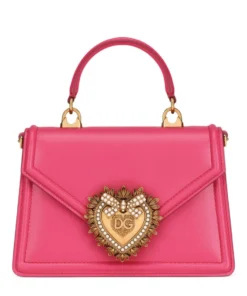 Dolce & Gabbana online Store 40 Dolce & Gabbana Small Leather Devotion Shoulder Bag 8H470-FUCHSIA Shoulder Bags