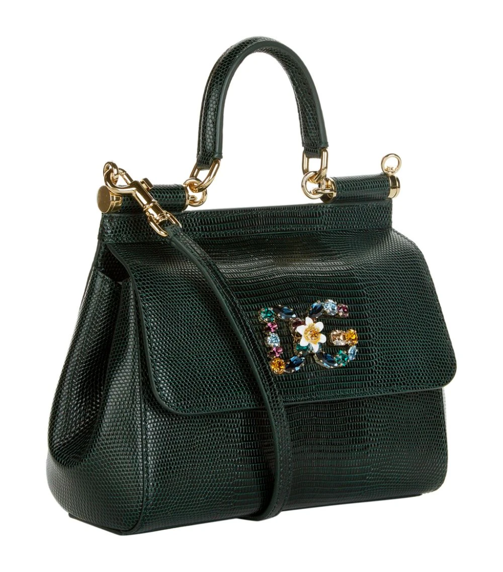 Dolce & Gabbana Small Leather Iguana Print Sicily Bag 87685-AGA Top Handle Bags 3 Dolce & Gabbana Small Leather Iguana Print Sicily Bag 87685-AGA Top Handle Bags - Image 3