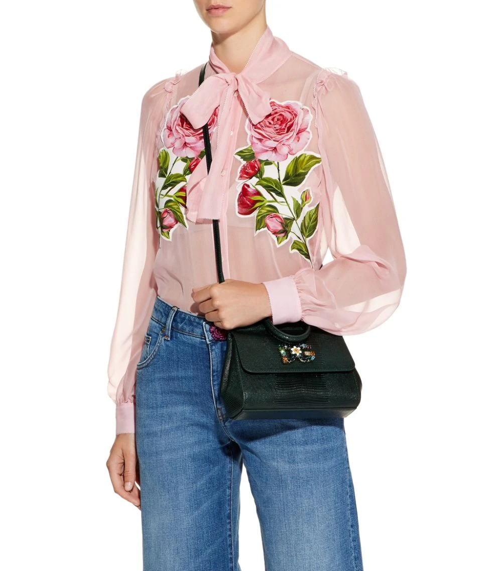 Dolce & Gabbana Small Leather Iguana Print Sicily Bag 87685-AGA Top Handle Bags 2 Dolce & Gabbana Small Leather Iguana Print Sicily Bag 87685-AGA Top Handle Bags - Image 2