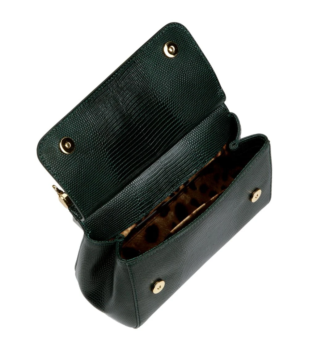 Dolce & Gabbana Small Leather Iguana Print Sicily Bag 87685-AGA Top Handle Bags 4 Dolce & Gabbana Small Leather Iguana Print Sicily Bag 87685-AGA Top Handle Bags - Image 4