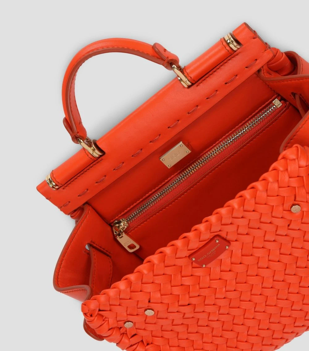 Dolce & Gabbana Small Leather Sicily 62 Soft Bag 8L200-ORANGE Crossbody Bags 6 Dolce & Gabbana Small Leather Sicily 62 Soft Bag 8L200-ORANGE Crossbody Bags - Image 6