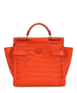 Dolce & Gabbana Small Leather Sicily 62 Soft Bag 8L200-ORANGE Crossbody Bags