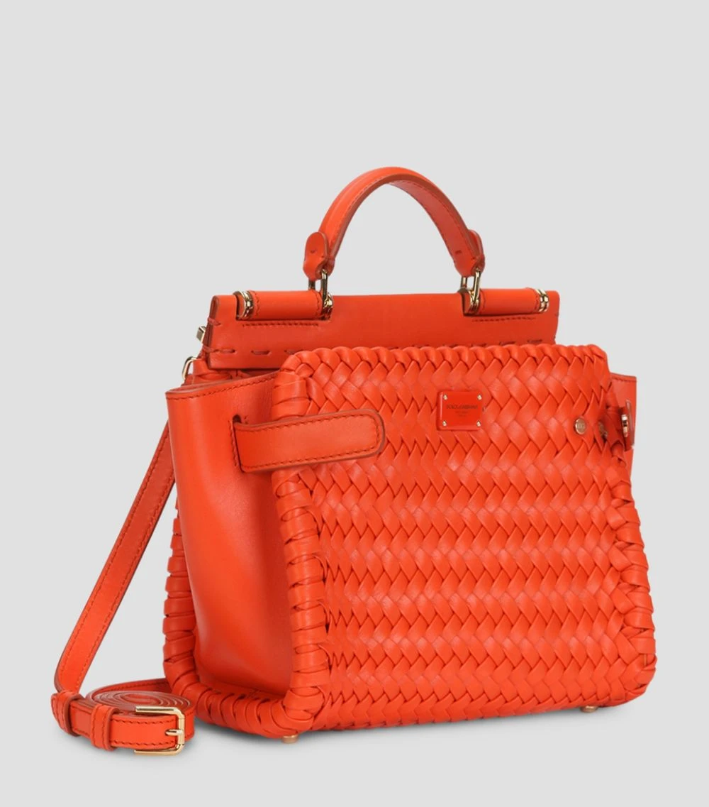 Dolce & Gabbana Small Leather Sicily 62 Soft Bag 8L200-ORANGE Crossbody Bags 3 Dolce & Gabbana Small Leather Sicily 62 Soft Bag 8L200-ORANGE Crossbody Bags - Image 3