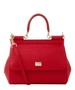 Dolce & Gabbana Small Leather Sicily Top-Handle Bag 80303-RED Top Handle Bags