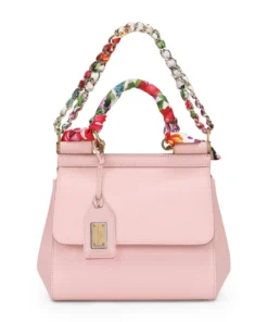 Dolce & Gabbana Small Leather Sicily Top-Handle Bag 8H402-FLESH PINK 2 Top Handle Bags