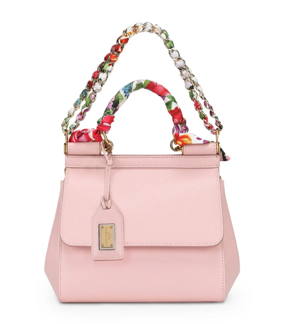 Dolce & Gabbana Small Leather Sicily Top-Handle Bag 8H402-FLESH PINK 2 Top Handle Bags 1 Dolce & Gabbana Small Leather Sicily Top-Handle Bag 8H402-FLESH PINK 2 Top Handle Bags