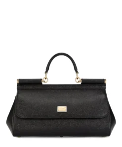 Dolce & Gabbana Small Leather Sicily Top-Handle Bag 80999-BLACK Top Handle Bags