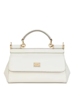 Dolce & Gabbana Small Leather Sicily Top-Handle Bag 80001-WHITE Top Handle Bags
