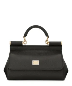 Dolce & Gabbana Small Leather Sicily Top-Handle Bag 80999-BLACK Top Handle Bags