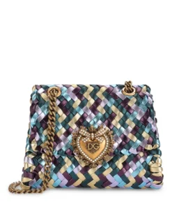 Dolce & Gabbana Small Metallic Leather Devotion Shoulder Bag 87767-MULTICOLOR 1 Shoulder Bags