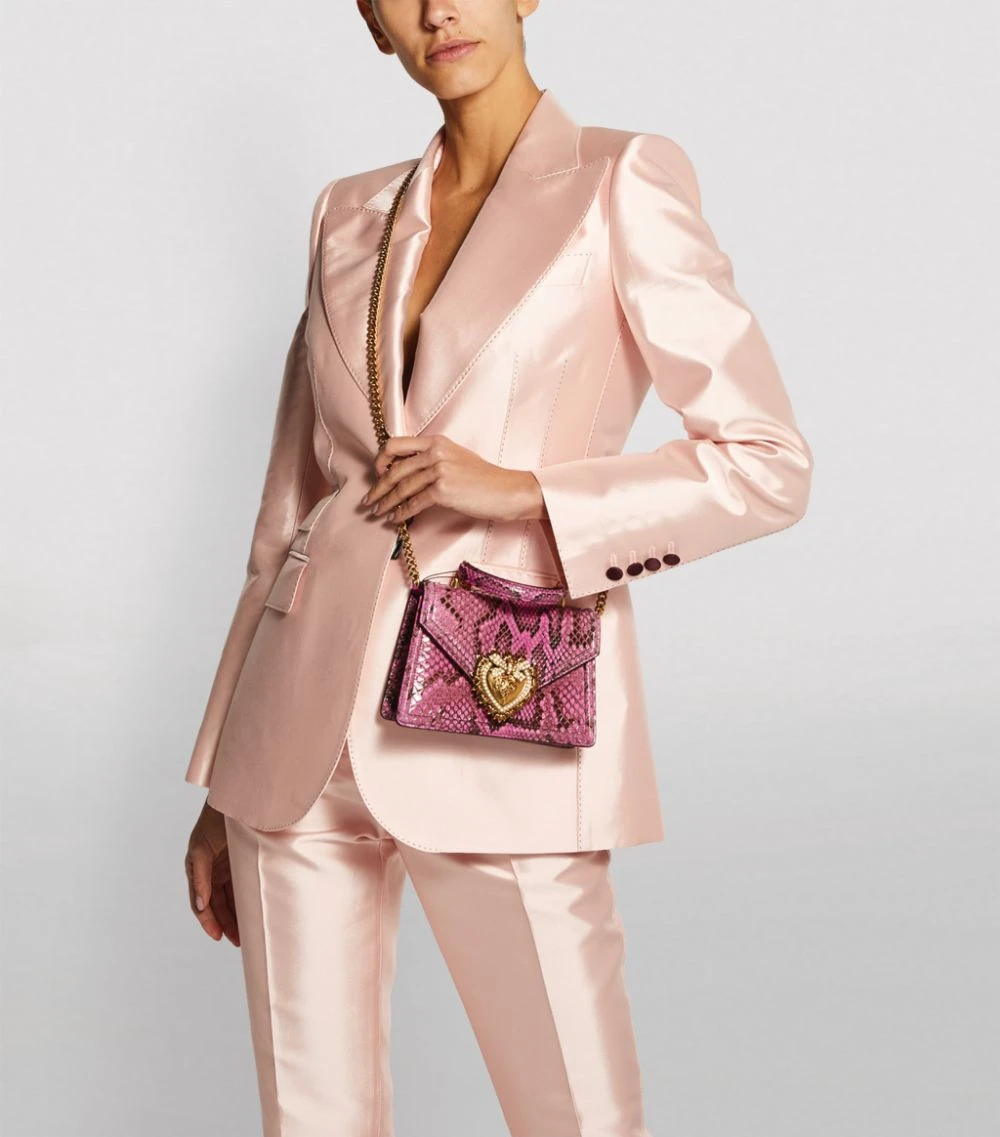 Dolce & Gabbana Small Snakeskin Devotion Shoulder Bag 80422-FUCHSIA Shoulder Bags 2 Dolce & Gabbana Small Snakeskin Devotion Shoulder Bag 80422-FUCHSIA Shoulder Bags - Image 2