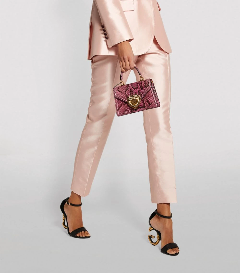 Dolce & Gabbana Small Snakeskin Devotion Shoulder Bag 80422-FUCHSIA Shoulder Bags 5 Dolce & Gabbana Small Snakeskin Devotion Shoulder Bag 80422-FUCHSIA Shoulder Bags - Image 5