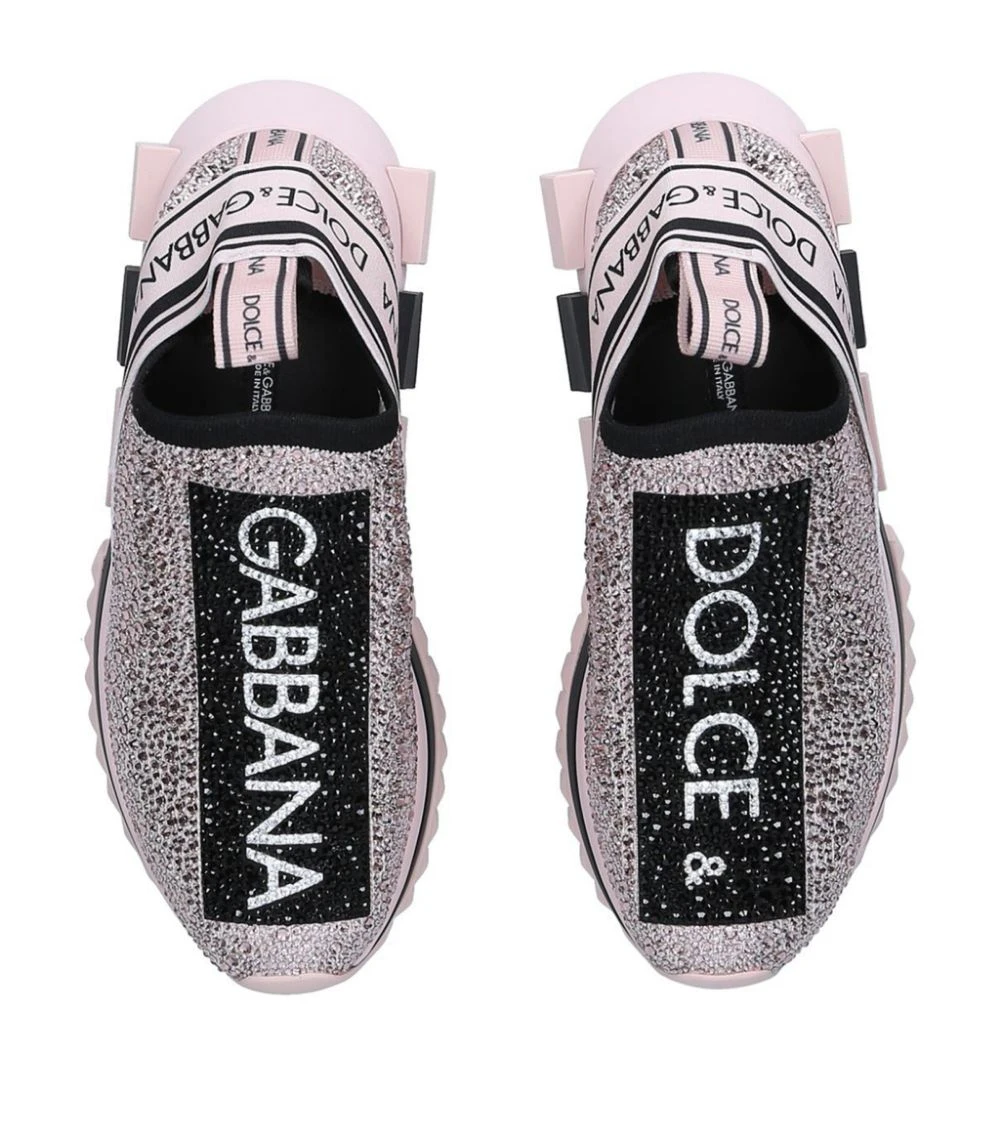 Dolce & Gabbana Sorrento Crystal Sneakers PINK Low-Top Sneakers 4 Dolce & Gabbana Sorrento Crystal Sneakers PINK Low-Top Sneakers - Image 4