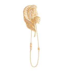 Dolce & Gabbana Sterling Silver Feather Brooch ZOO00-GOLD Brooches