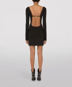 Dolce & Gabbana Strap-Detail Mini Dress N0000-BLACK Mini Dresses -Dolce & Gabbana online Store dolce gabbana strap detail mini dress 17293344 35343675 1000