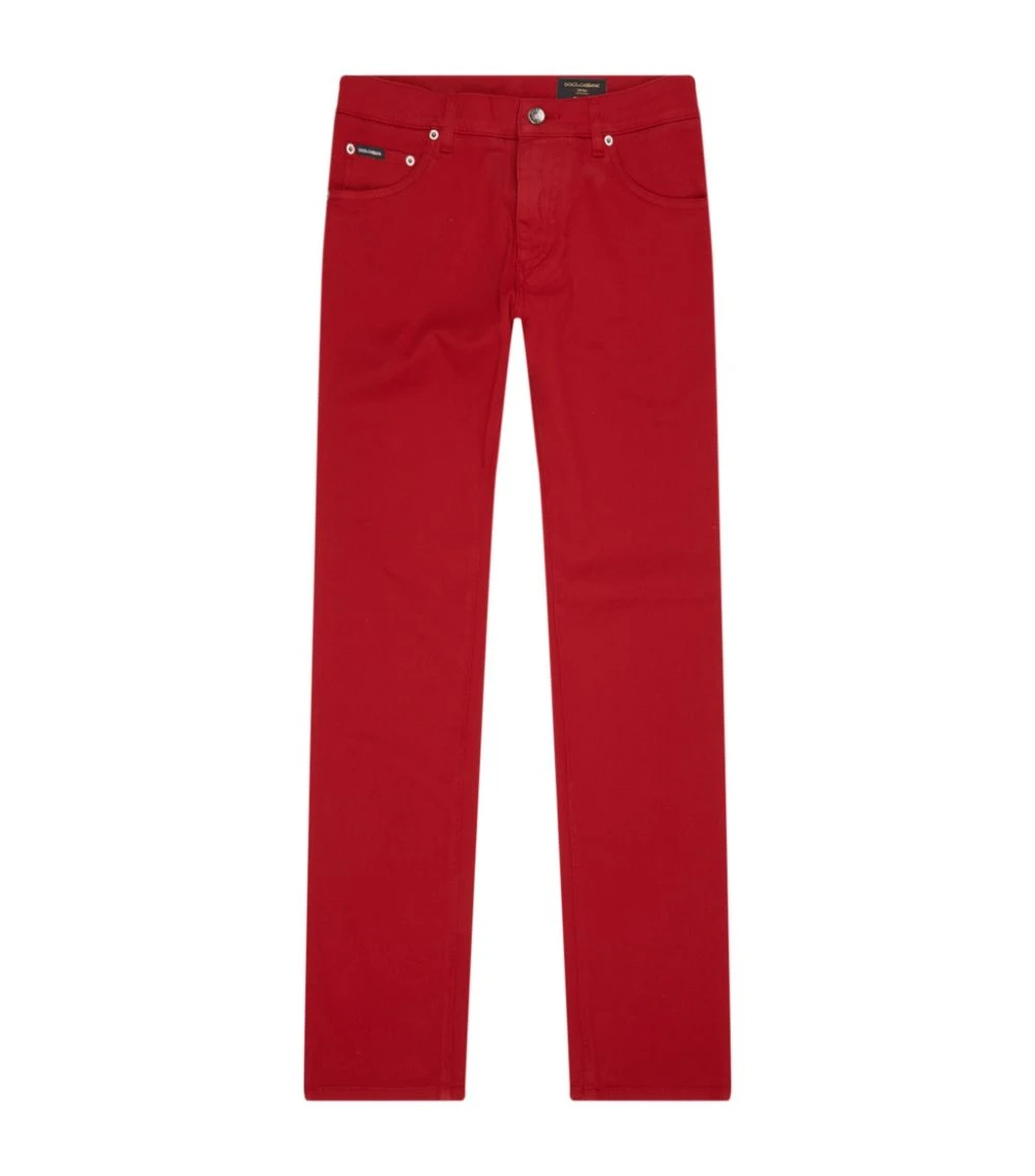 Dolce & Gabbana Stretch Cotton Trousers R2245-COLAR RED Chinos 1 Dolce & Gabbana Stretch Cotton Trousers R2245-COLAR RED Chinos