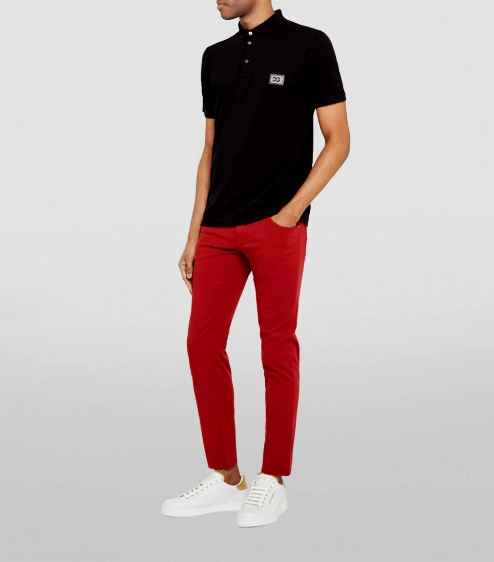 Dolce & Gabbana Stretch Cotton Trousers R2245-COLAR RED Chinos 2 Dolce & Gabbana Stretch Cotton Trousers R2245-COLAR RED Chinos - Image 2
