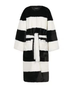Dolce & Gabbana Striped Faux Fur Coat S9000-COMBINED COLOU Wrap Coats