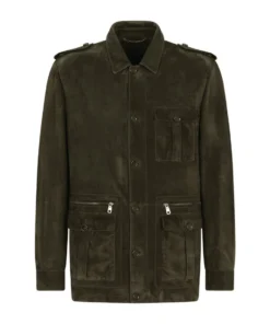 Dolce & Gabbana Suede Utility Jacket V3976-DARK GREEN-GRE Leather Jackets
