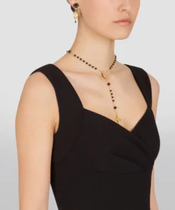 Dolce & Gabbana Sweetheart Neckline Midi Dress N0000-BLACK Midi Dresses -Dolce & Gabbana online Store dolce gabbana sweetheart neckline midi dress 15781461 28695077 1000