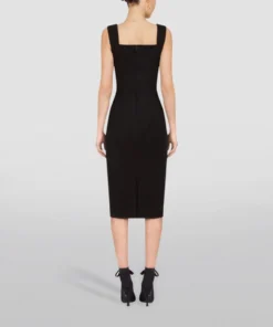 Dolce & Gabbana Sweetheart Neckline Midi Dress N0000-BLACK Midi Dresses -Dolce & Gabbana online Store dolce gabbana sweetheart neckline midi dress 15781461 28696129 1000