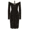 Dolce & Gabbana Sweetheart Neckline Midi Dress N0000-BLACK Midi Dresses