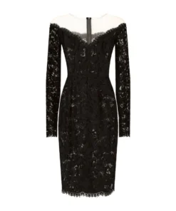 Dolce & Gabbana Sweetheart Neckline Midi Dress N0000-BLACK Midi Dresses