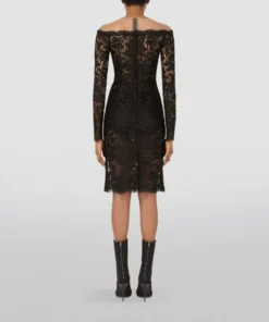 Dolce & Gabbana Sweetheart Neckline Midi Dress N0000-BLACK Midi Dresses -Dolce & Gabbana online Store dolce gabbana sweetheart neckline midi dress 17357744 35732256 1000