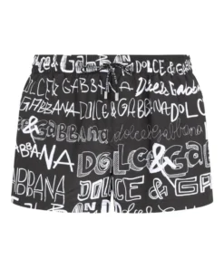 Dolce & Gabbana Text Shorts HNSFW-LOGO4 BCO FDO Swimwear