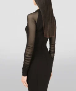 Dolce & Gabbana Tulle-Detail Midi Dress N0000-BLACK Little Black Dresses -Dolce & Gabbana online Store dolce gabbana tulle detail midi dress 17491923 36361692 1000