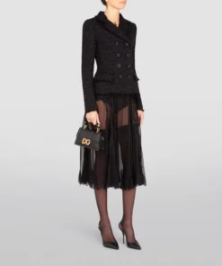 Dolce & Gabbana Tulle Lace Midi Skirt N0000-BLACK Midi Skirts -Dolce & Gabbana online Store dolce gabbana tulle lace midi skirt 16847102 33330164 1000