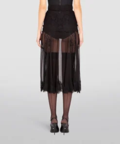 Dolce & Gabbana Tulle Lace Midi Skirt N0000-BLACK Midi Skirts -Dolce & Gabbana online Store dolce gabbana tulle lace midi skirt 16847102 33331116 1000