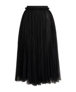 Dolce & Gabbana Tulle Midi Skirt N0000-BLACK Midi Skirts
