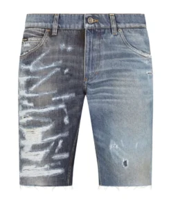 Dolce & Gabbana Two-Tone Denim Shorts S9001-COMBINED COLOU
