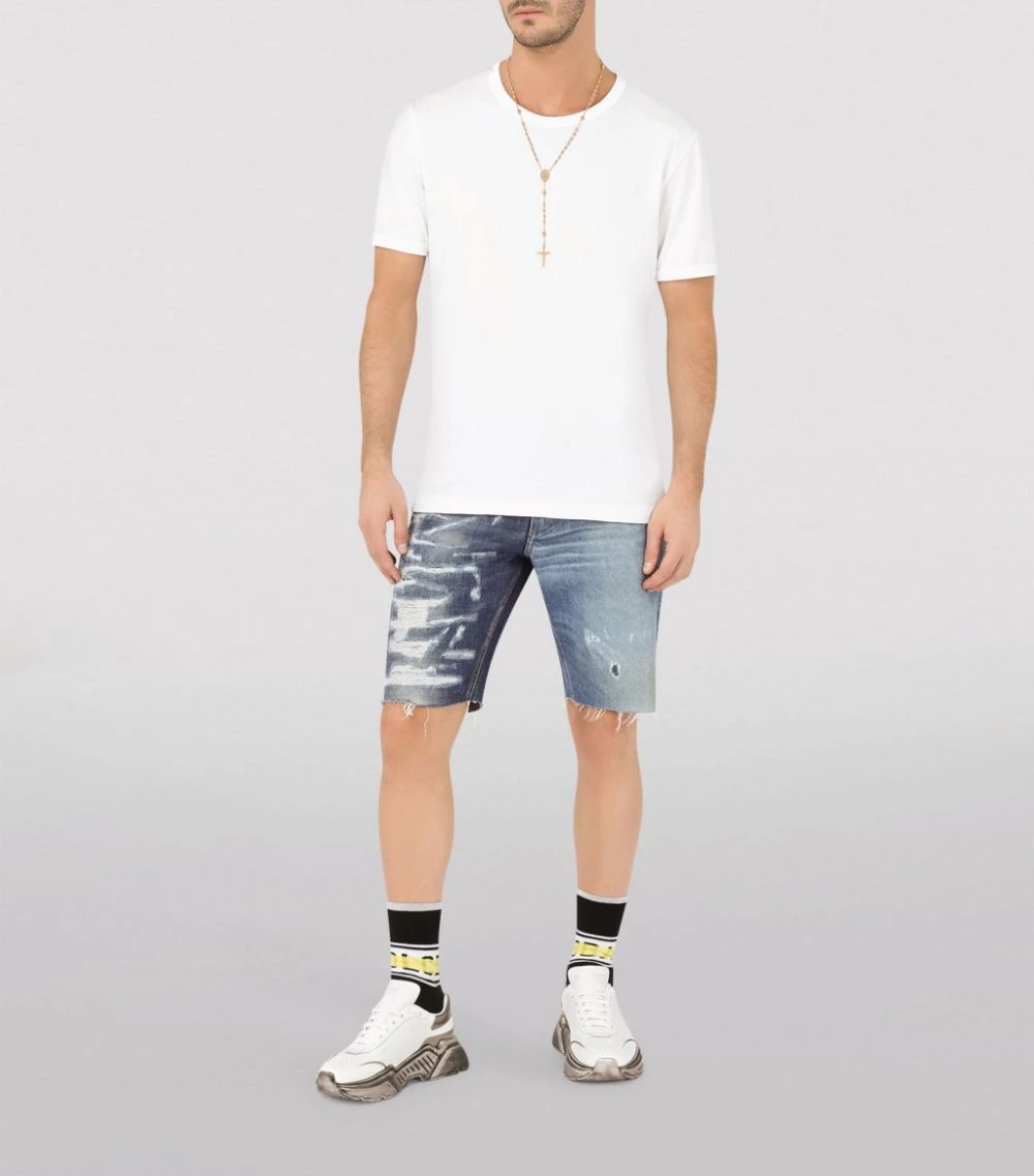 Dolce & Gabbana Two-Tone Denim Shorts S9001-COMBINED COLOU 2 Dolce & Gabbana Two-Tone Denim Shorts S9001-COMBINED COLOU - Image 2