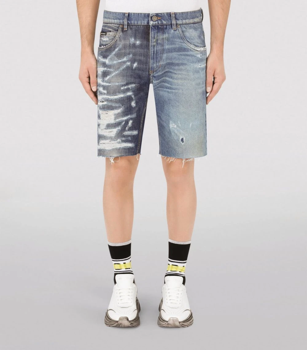 Dolce & Gabbana Two-Tone Denim Shorts S9001-COMBINED COLOU 3 Dolce & Gabbana Two-Tone Denim Shorts S9001-COMBINED COLOU - Image 3