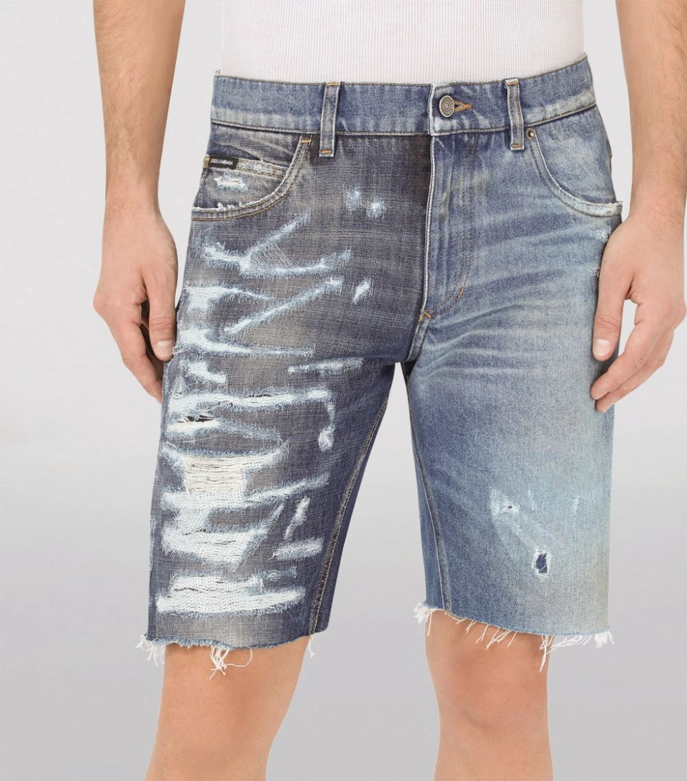 Dolce & Gabbana Two-Tone Denim Shorts S9001-COMBINED COLOU 6 Dolce & Gabbana Two-Tone Denim Shorts S9001-COMBINED COLOU - Image 6