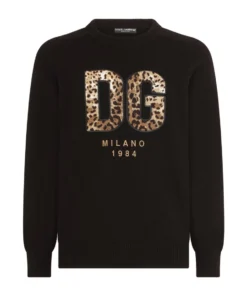 Dolce & Gabbana Virgin Wool DGLOGO Sweater N0000-BLACK Jumpers