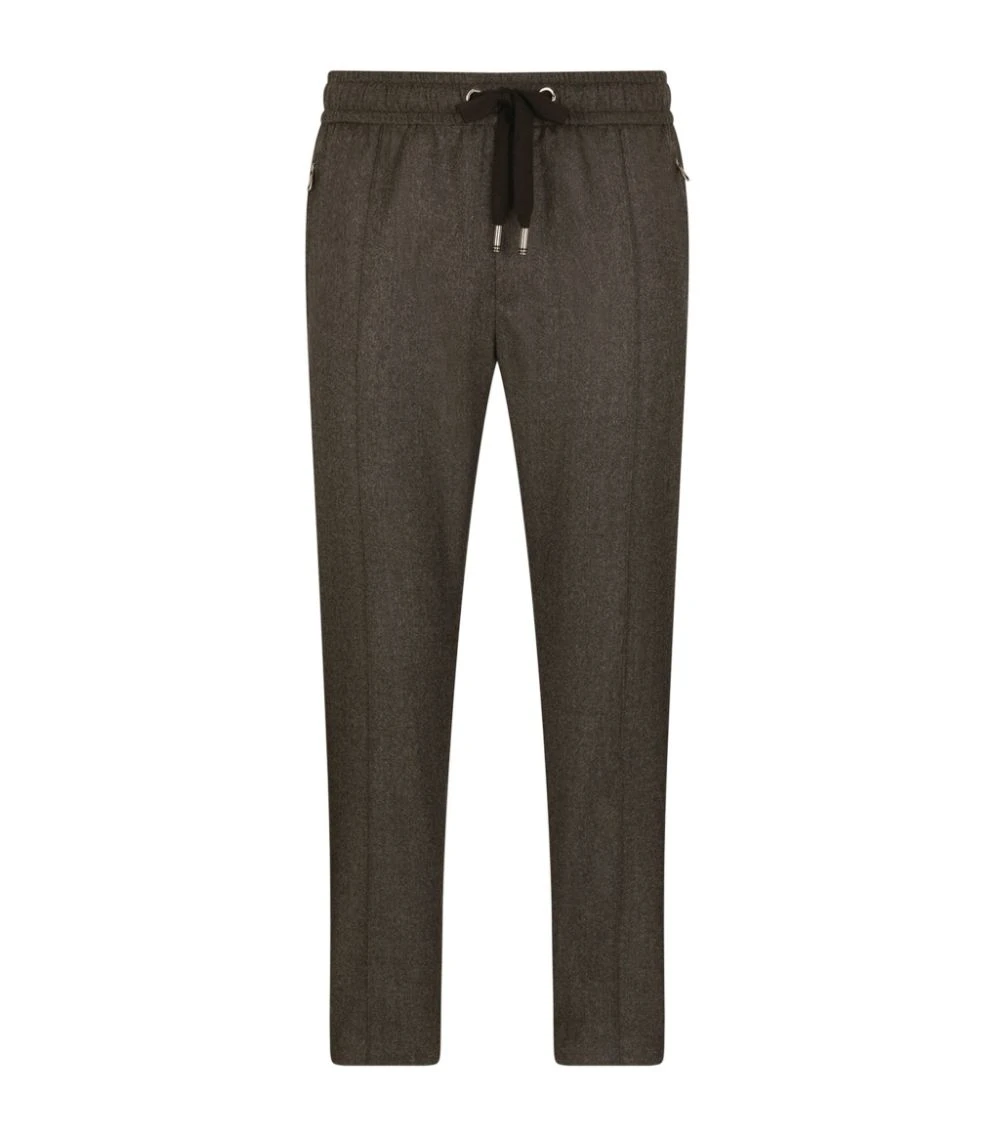 Dolce & Gabbana Virgin Wool Sweatpants S8290-MELANGE GREY 1 Dolce & Gabbana Virgin Wool Sweatpants S8290-MELANGE GREY