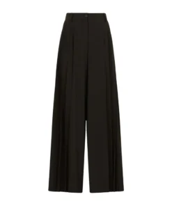 Dolce & Gabbana Virgin Wool Wide-Leg Trousers N0000-BLACK Tailored Trousers