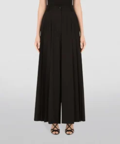 Dolce & Gabbana Virgin Wool Wide-Leg Trousers N0000-BLACK Tailored Trousers -Dolce & Gabbana online Store dolce gabbana virgin wool wide leg trousers 16847091 33330270 1000