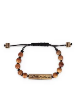 Dolce & Gabbana Wooden Beaded Bracelet N0011-NERO/ORO Bracelets