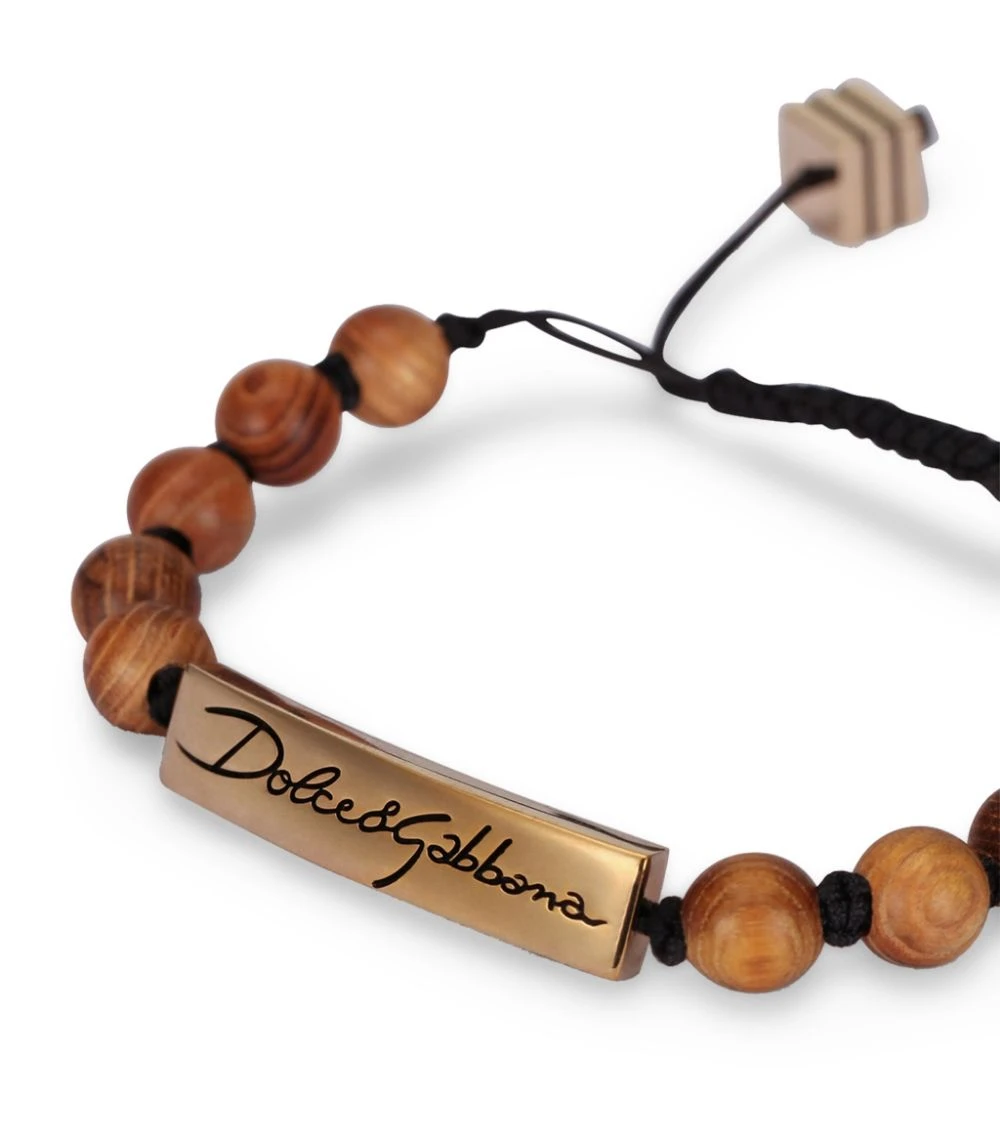 Dolce & Gabbana Wooden Beaded Bracelet N0011-NERO/ORO Bracelets 2 Dolce & Gabbana Wooden Beaded Bracelet N0011-NERO/ORO Bracelets - Image 2