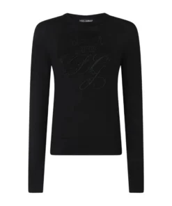 Dolce & Gabbana Wool Logo Sweater N0000-BLACK Sweaters