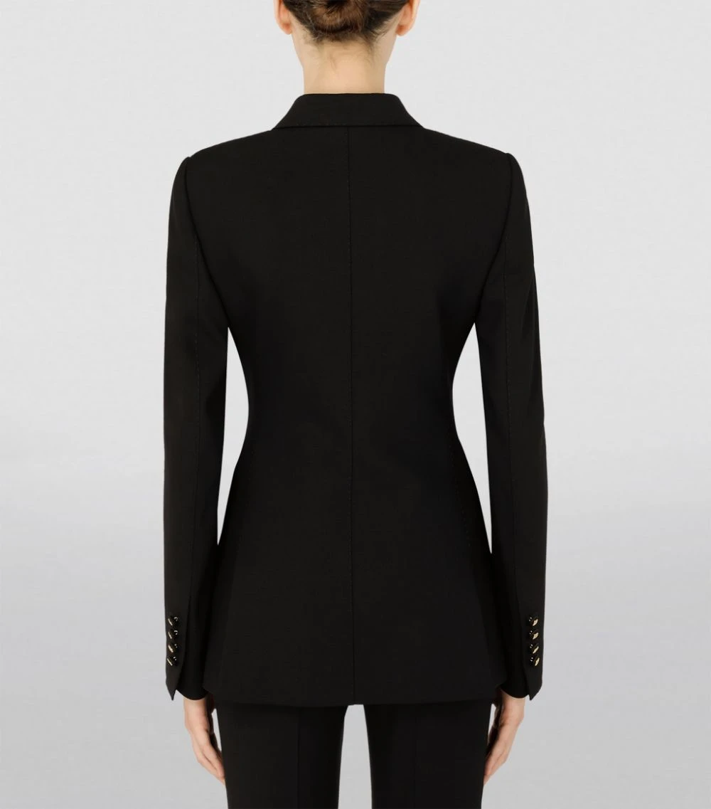 Dolce & Gabbana Wool-Silk Blend Double-Breasted Blazer N0000-BLACK Blazers 4 Dolce & Gabbana Wool-Silk Blend Double-Breasted Blazer N0000-BLACK Blazers - Image 4