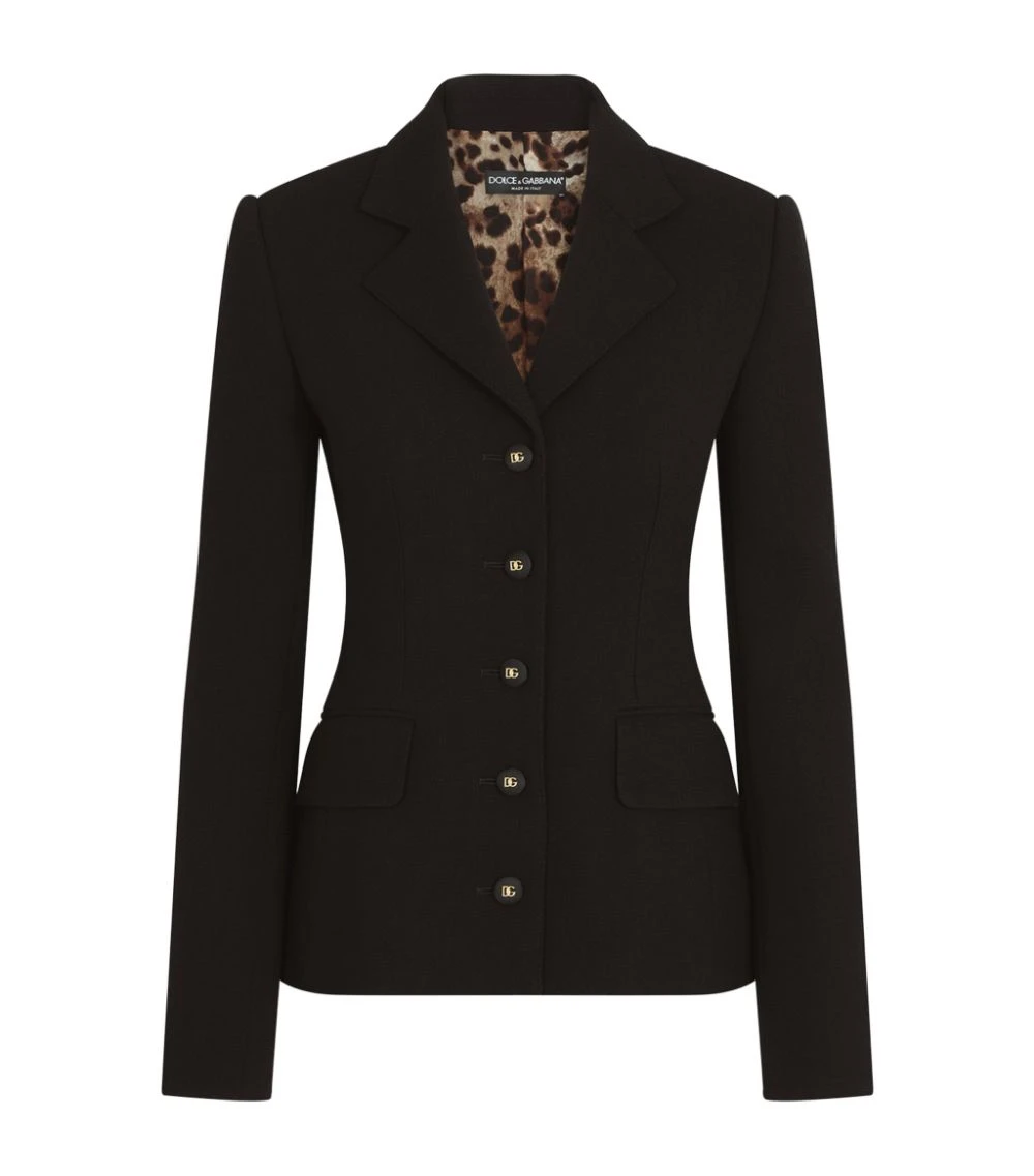 Dolce & Gabbana Wool Tailored Jacket N0000-BLACK Blazers 1 Dolce & Gabbana Wool Tailored Jacket N0000-BLACK Blazers