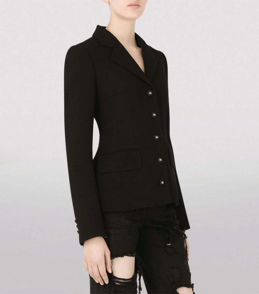 Dolce & Gabbana Wool Tailored Jacket N0000-BLACK Blazers 5 Dolce & Gabbana Wool Tailored Jacket N0000-BLACK Blazers - Image 5