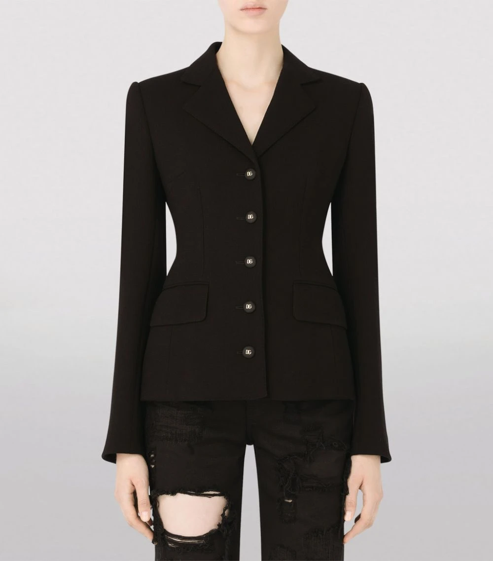 Dolce & Gabbana Wool Tailored Jacket N0000-BLACK Blazers 6 Dolce & Gabbana Wool Tailored Jacket N0000-BLACK Blazers - Image 6